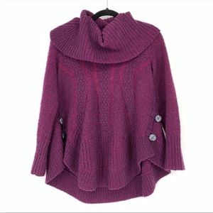 Anthropologie maroon Angel of the North sweater cowl neck
